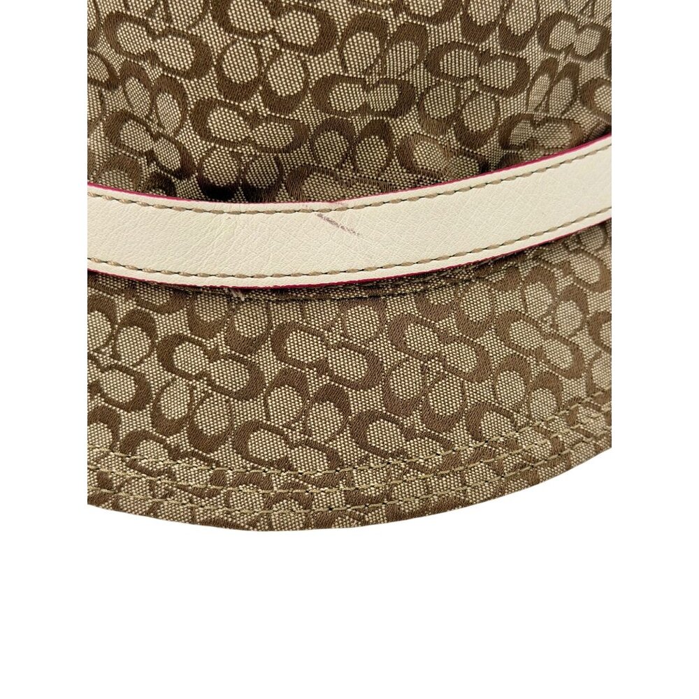 Vtg Y2K Coach Signature Brown Bucket Hat | Preppy Grunge Coastal Grandmother P/S - Picture 7 of 15